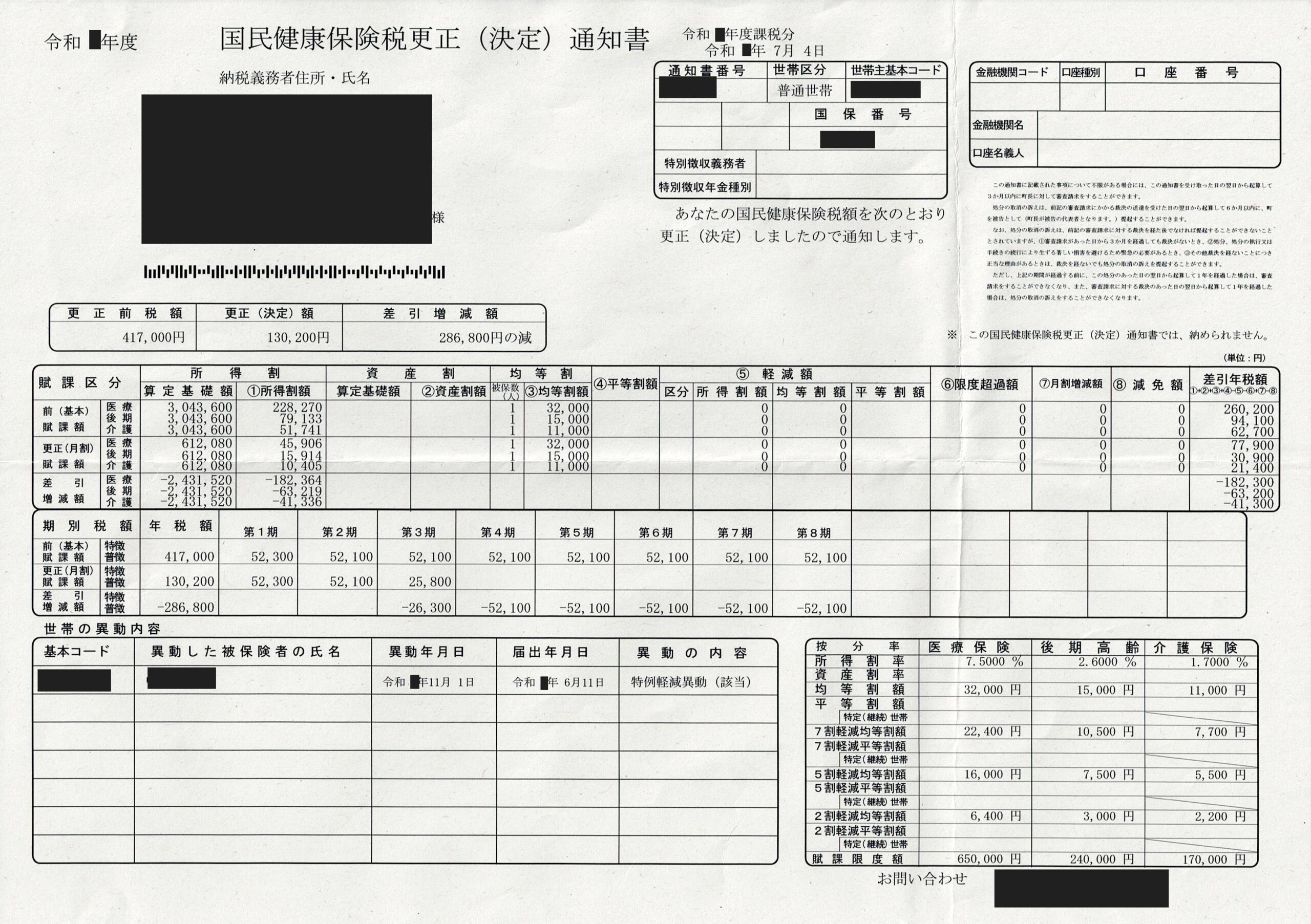 決定通知書